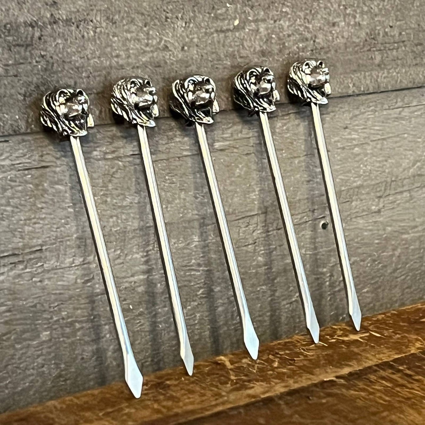 Vintage silver plated dog head skewers - 5