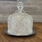 Crystal dome server with Godinger silver plate saucer