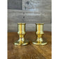 Vintage pair of short brass candlestick holders