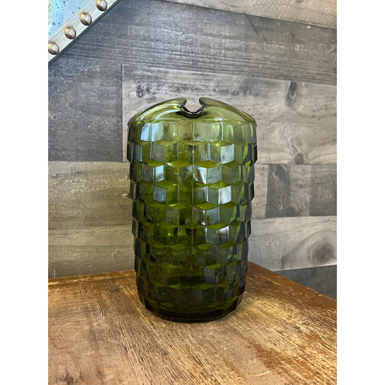 MCM Avocado Green Decanter with one MCM glass. cheapest