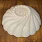 Vintage Hazel Atlas white milk glass swirl pattern scallop rim bowl