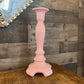 Vintage Haeger baby pink tall candlestick holder