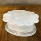 Vintage white onyx / quartz crystal seashell trinket dish with hinged lid