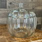 Vintage clear glass pumpkin candy dish with lid