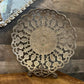 Vintage perforated metal floral round coupe bowl tray