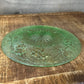 Vintage green glass grapevine round plate