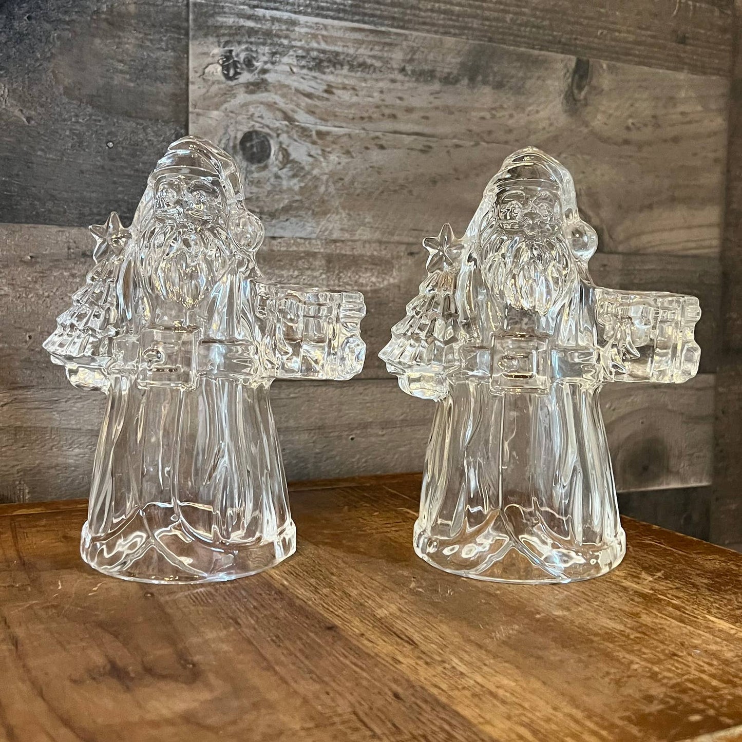 Vintage crystal Santa Clause candlestick holder - 2