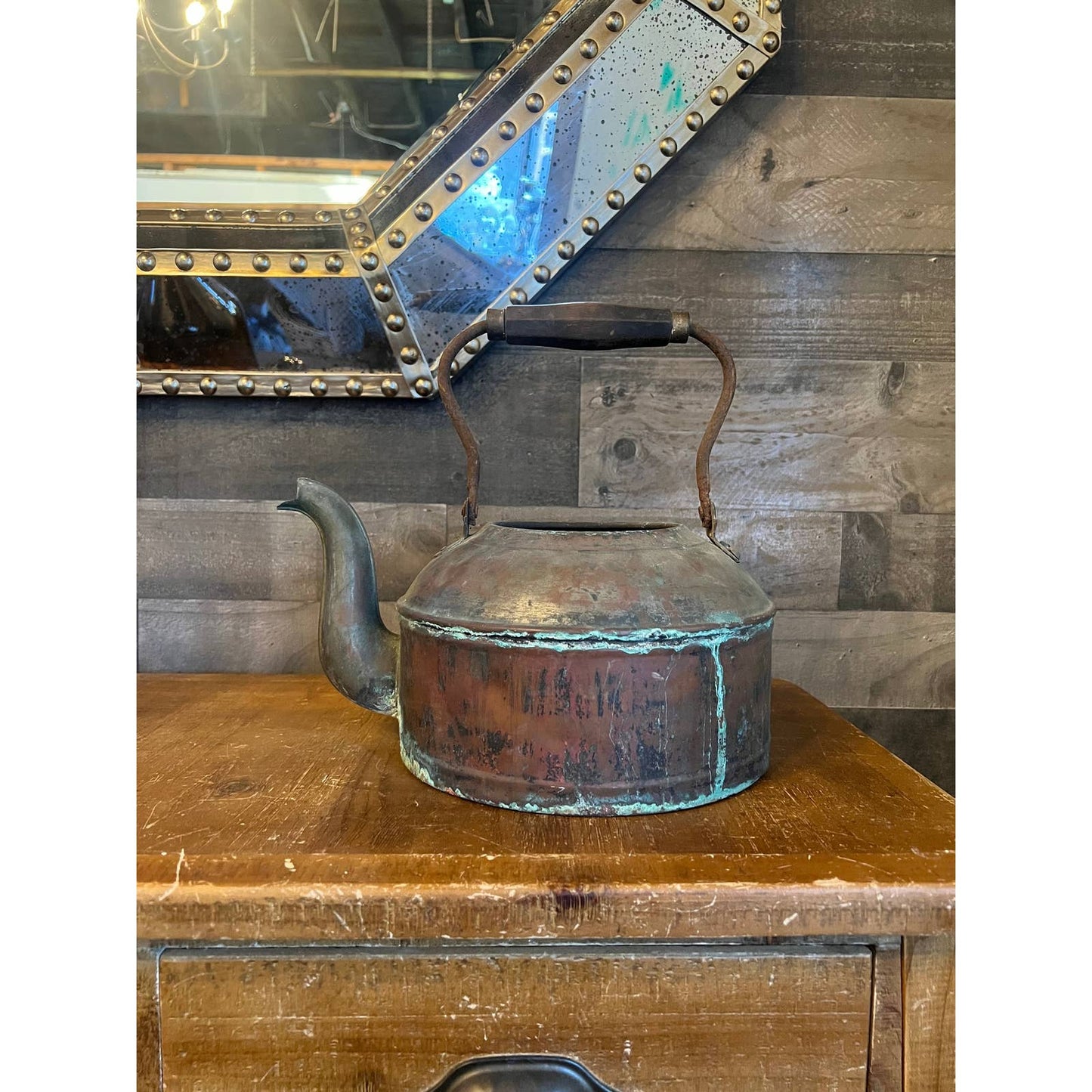 Antique Copper Teapot with Handle