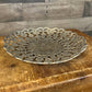 Vintage perforated metal floral round coupe bowl tray