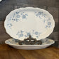 Christina Porcelain Bavarian Blue Seltmann Welden white and blue floral oval serving platters - pair