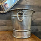 Vintage soldered hammered silver tone handled champagne bucket