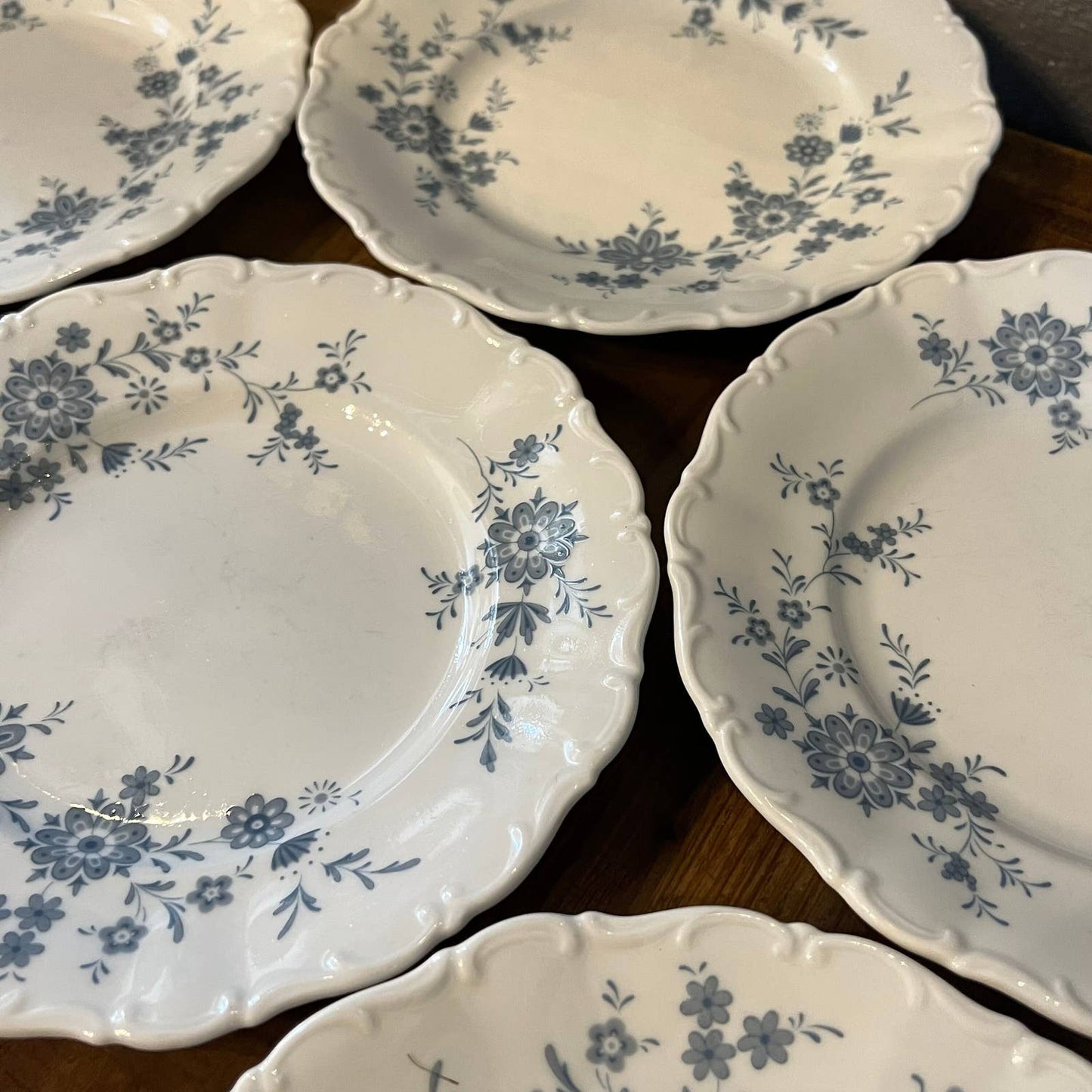 Christina Porcelain Bavarian Blue Seldmann Welden salad plates - set of 6