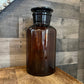 Vintage large brown glass apothecary bottle with stopper - Tincture of Valerian pharmacy bottle