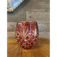 Ruby red cut to clear crystal vase