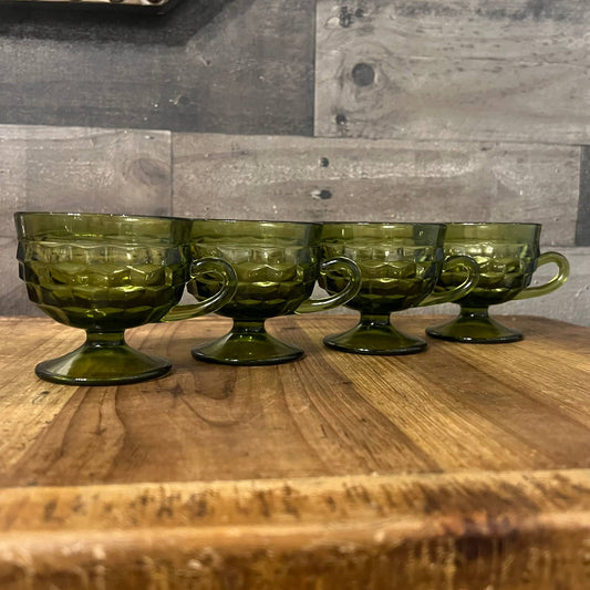 Colony Whitehall Green Footed Handled Coupes - Mugs - Teacups - Set of 4