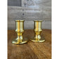 Vintage pair of short brass candlestick holders