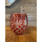 Ruby red cut to clear crystal vase