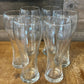 Vintage set of 6 tall pilsner beer clear glasses