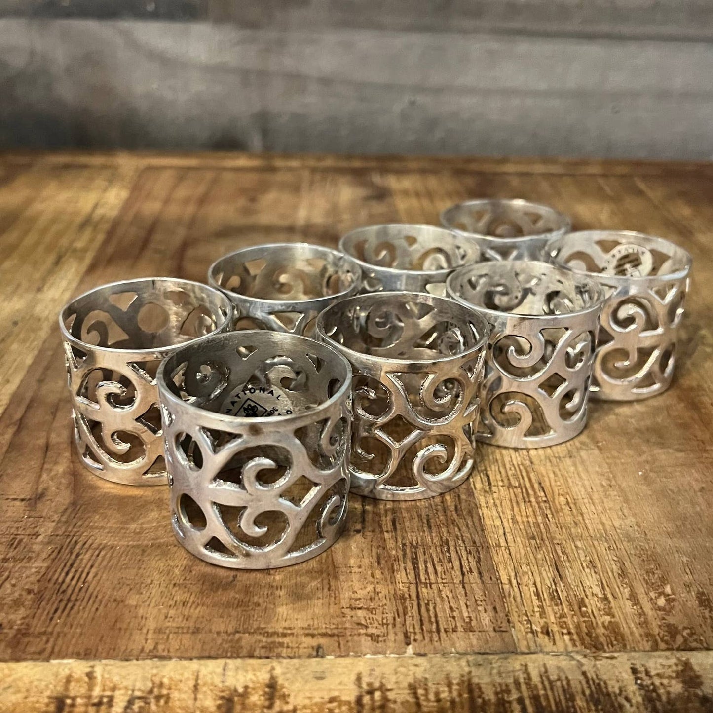 Vintage International Silver Company silverplated napkin rings - set of 8