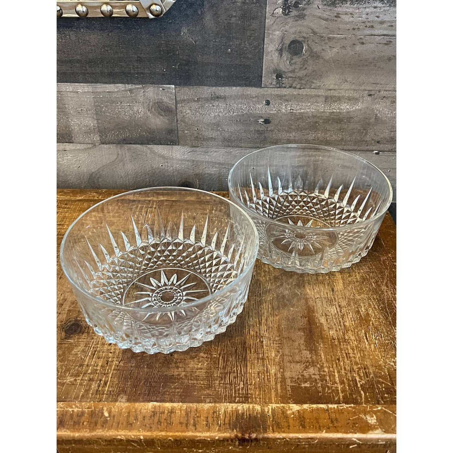 Pair of Arcoroc France 8 inch round glass bowls