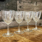 Cristal D’Arques crystal diamond point pattern claret wine glasses - set of 4