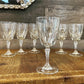 Set of 6 Cristal D Arques-Durand Flamenco pattern long stem 6 inch tall glasses