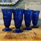 Cobalt blue Anchor Hocking 8-sided tall glass tumblers