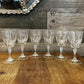 Set of 6 Cristal D Arques-Durand Flamenco pattern long stem 6 inch tall glasses