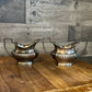 Antique B Altman & Co silver plated handled cream and sugar bowls