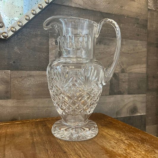 Large vintage handled crystal pitcher