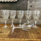 Set of 6 Cristal D Arques-Durand Flamenco pattern long stem 6 inch tall glasses