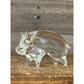 Clear glass pig figurine