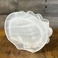 Vintage white onyx / quartz crystal seashell trinket dish with hinged lid