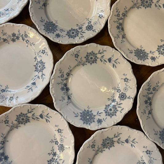 11 Bavarian Blue Christina Porcelain Seltmann Welden bread and butter plates