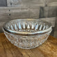 Vintage round crystal bowl with silver plated rim