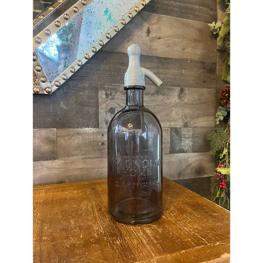 Magnolia home dark grey glass Seltzer bottle - siphon bottle