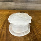 Vintage white onyx / quartz crystal seashell trinket dish with hinged lid