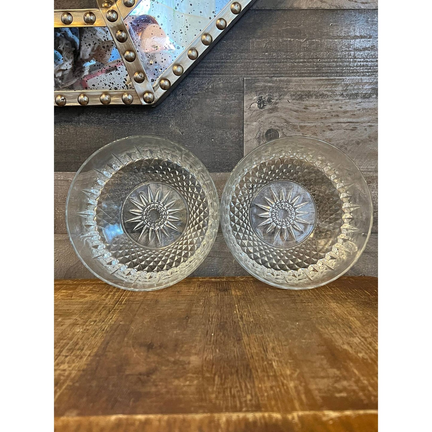 Pair of Arcoroc France 8 inch round glass bowls