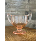 Vintage art deco pink depression glass open sugar bowl