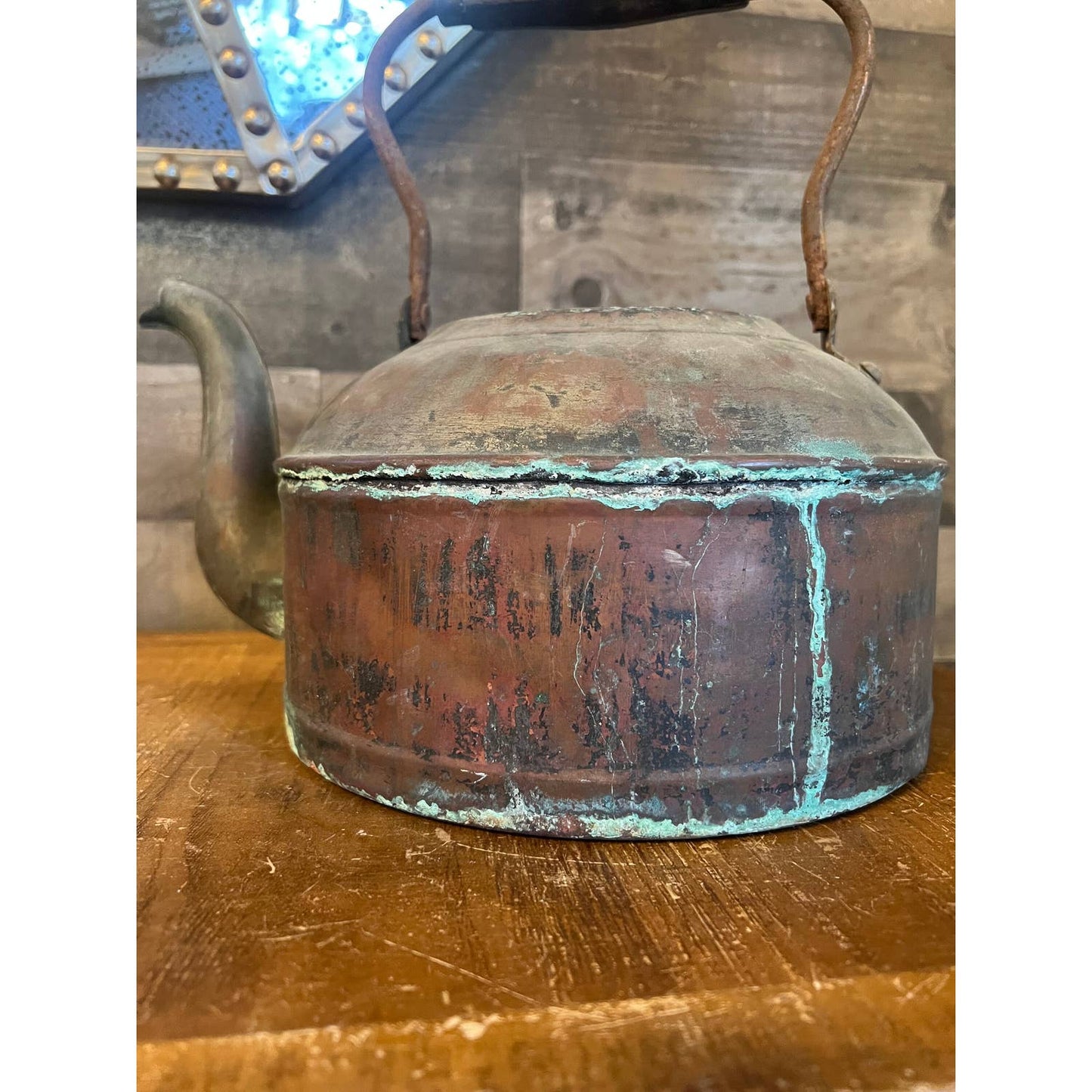 Antique Copper Teapot with Handle