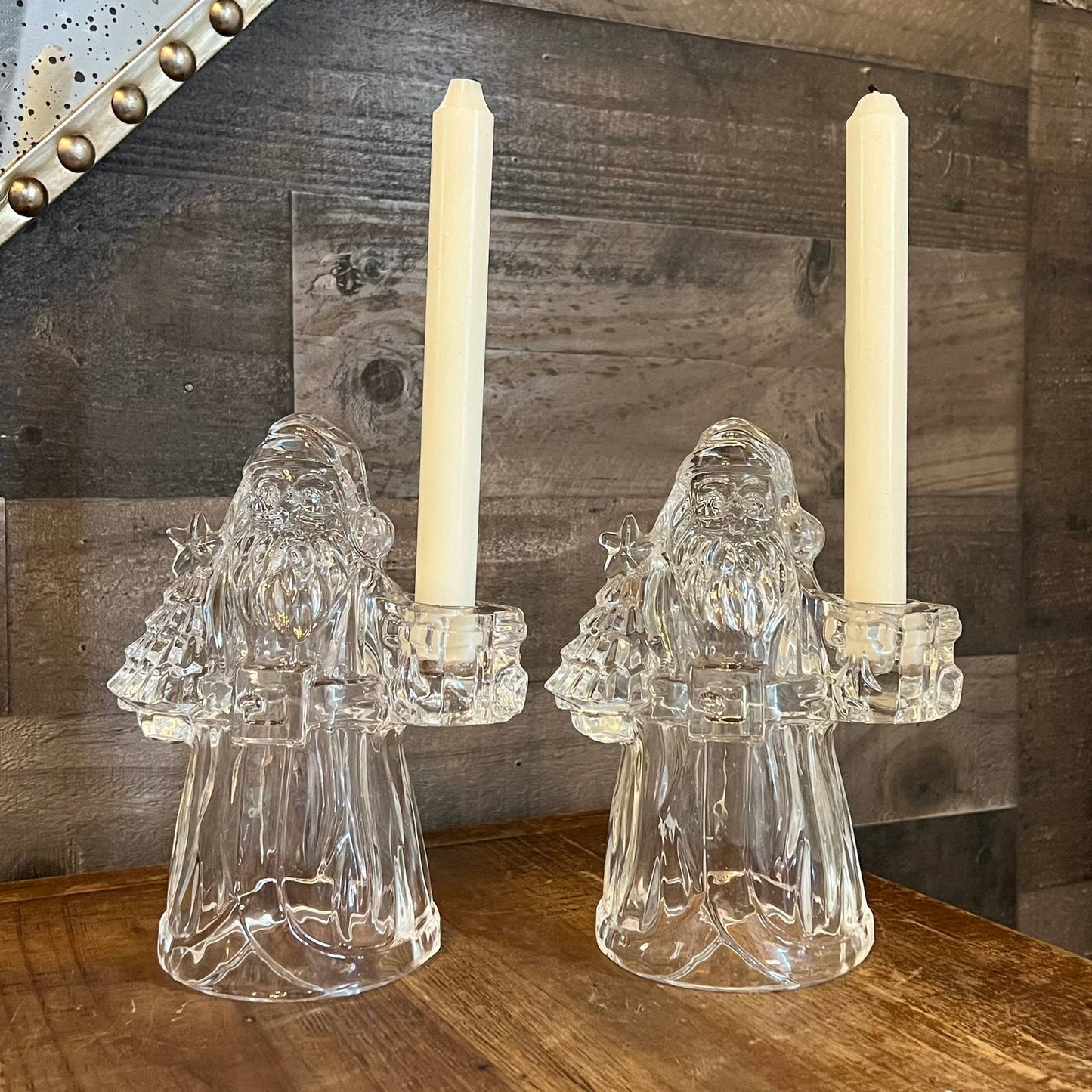 Vintage crystal Santa Clause candlestick holder - 2