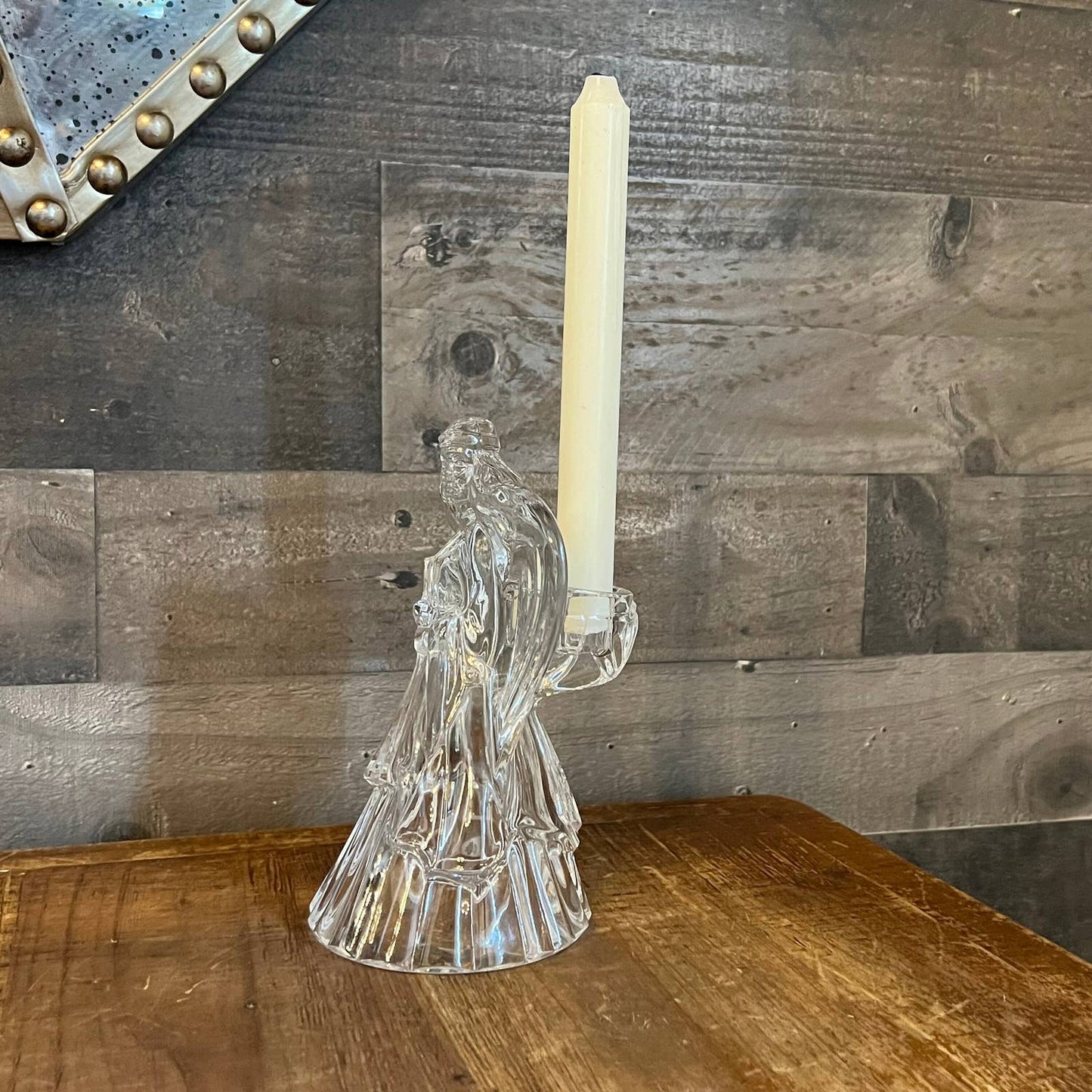 Crystal angel candlestick holder