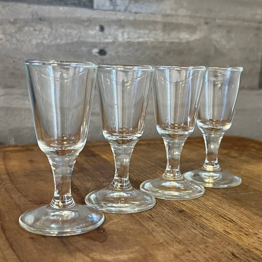 Short stem footed shot glasses - set of 4