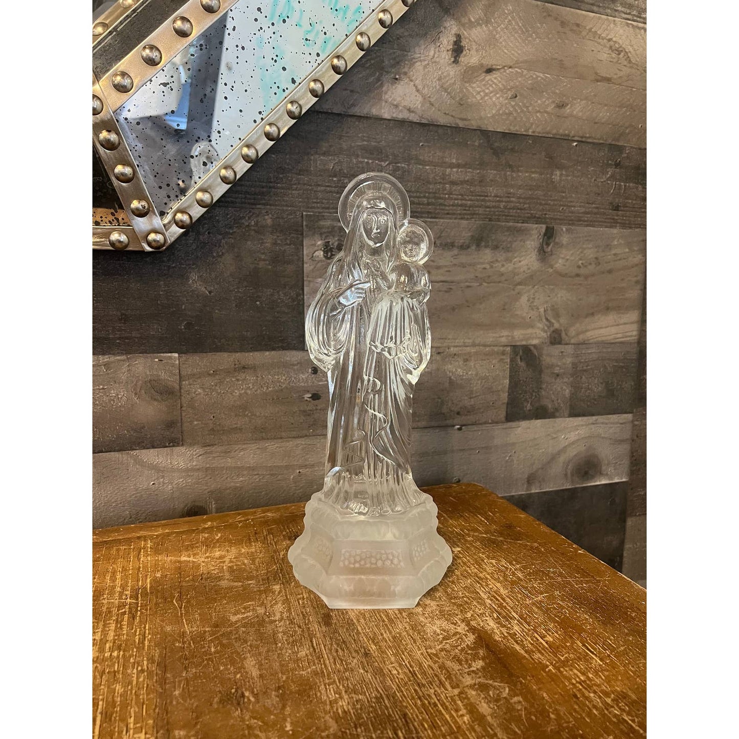 Imperial Estate Crystal Mary and baby Jesus statue figurine