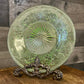 Vintage green glass grapevine round plate