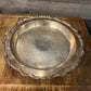 Old English by Poole 5017 Round Tri Footed Scroll Rim Silver Plated Tray