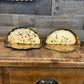 Vintage brass scallop edge wall planters - pair