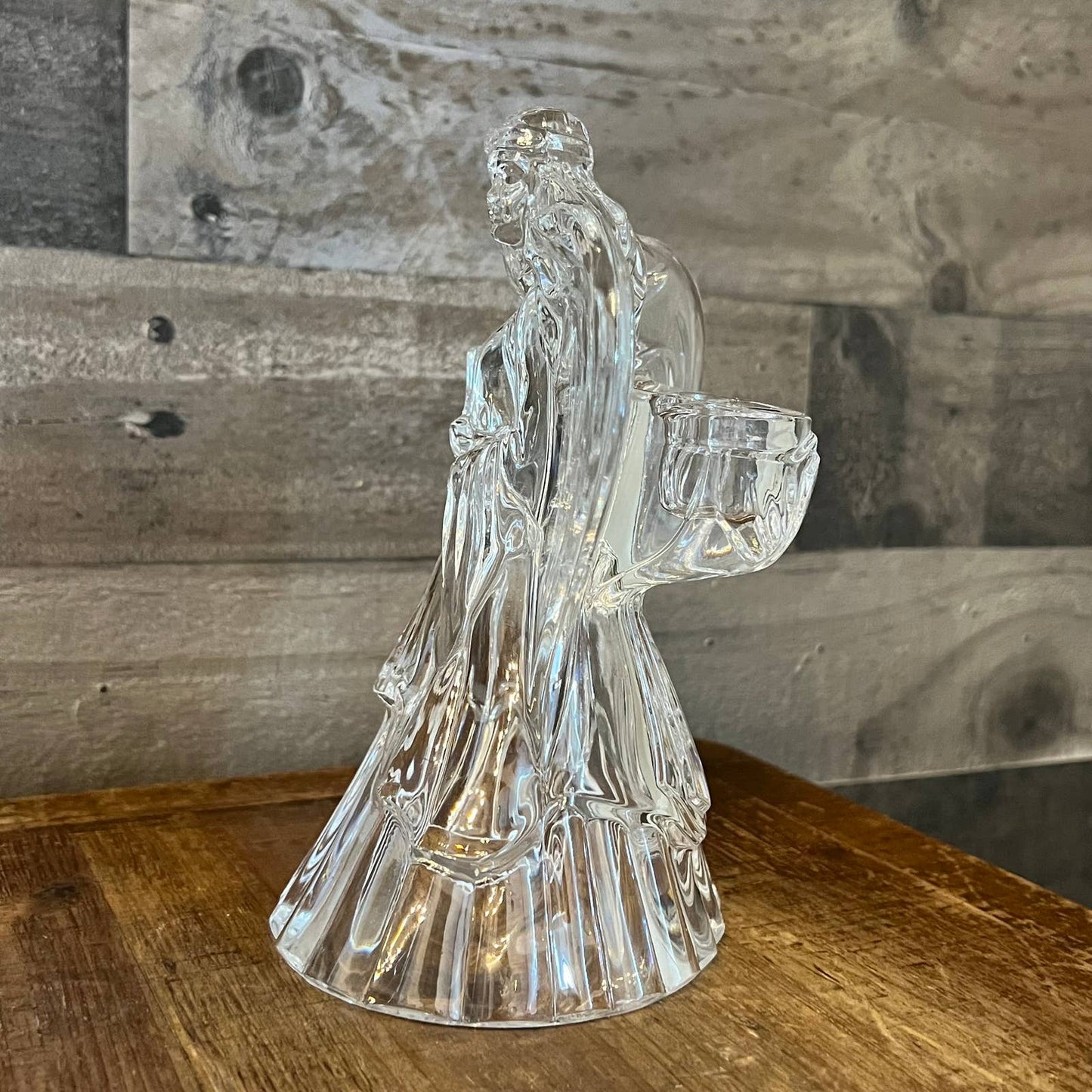 Crystal angel candlestick holder