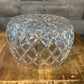 Heavy crystal diamond design thumbprint rim bowl - vase