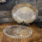 Vintage Silver Gifts silverplate oval tray with crystal glass divided insert